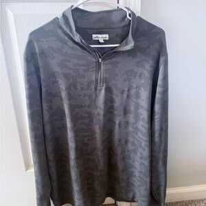 Peter Millar Charcoal Camo Quarter-Zip Pullover